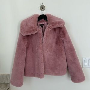 Pink Faux Fur Crop Jacket